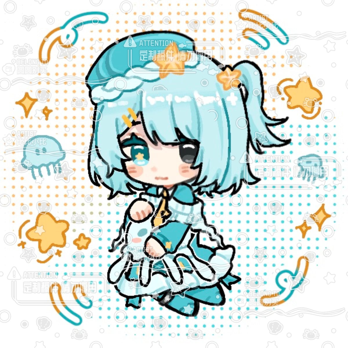 かわいい絵柄でミニキャラを描きます vtuberなどグッズやスタンプとかの商用利用可能です！ イメージ2
