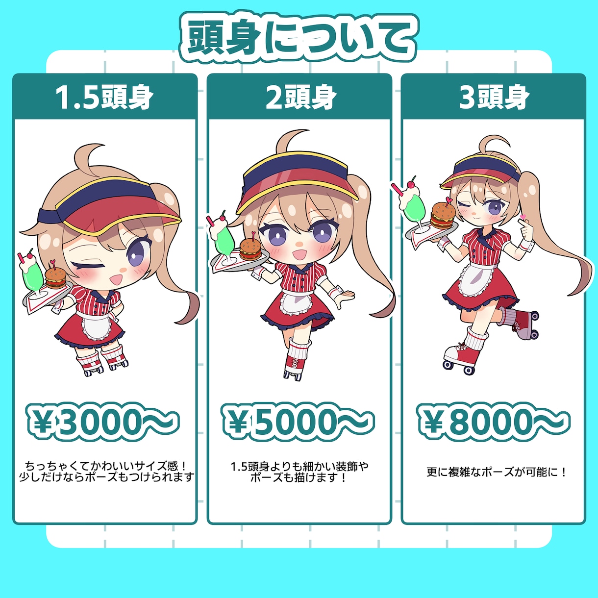 グッズに使えるかわいいミニキャラを描きます 様々な頭身のかわいいミニキャライラストを描きます！ イメージ2