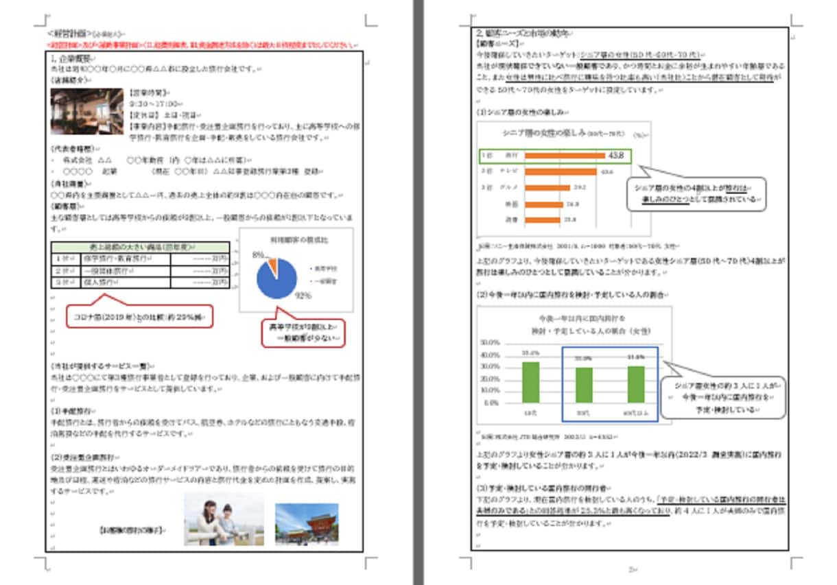 旅行代理店★持続化補助金採択書類をお譲りします 採択済みの事業計画書を【テンプレート】としても利用できます！ イメージ2