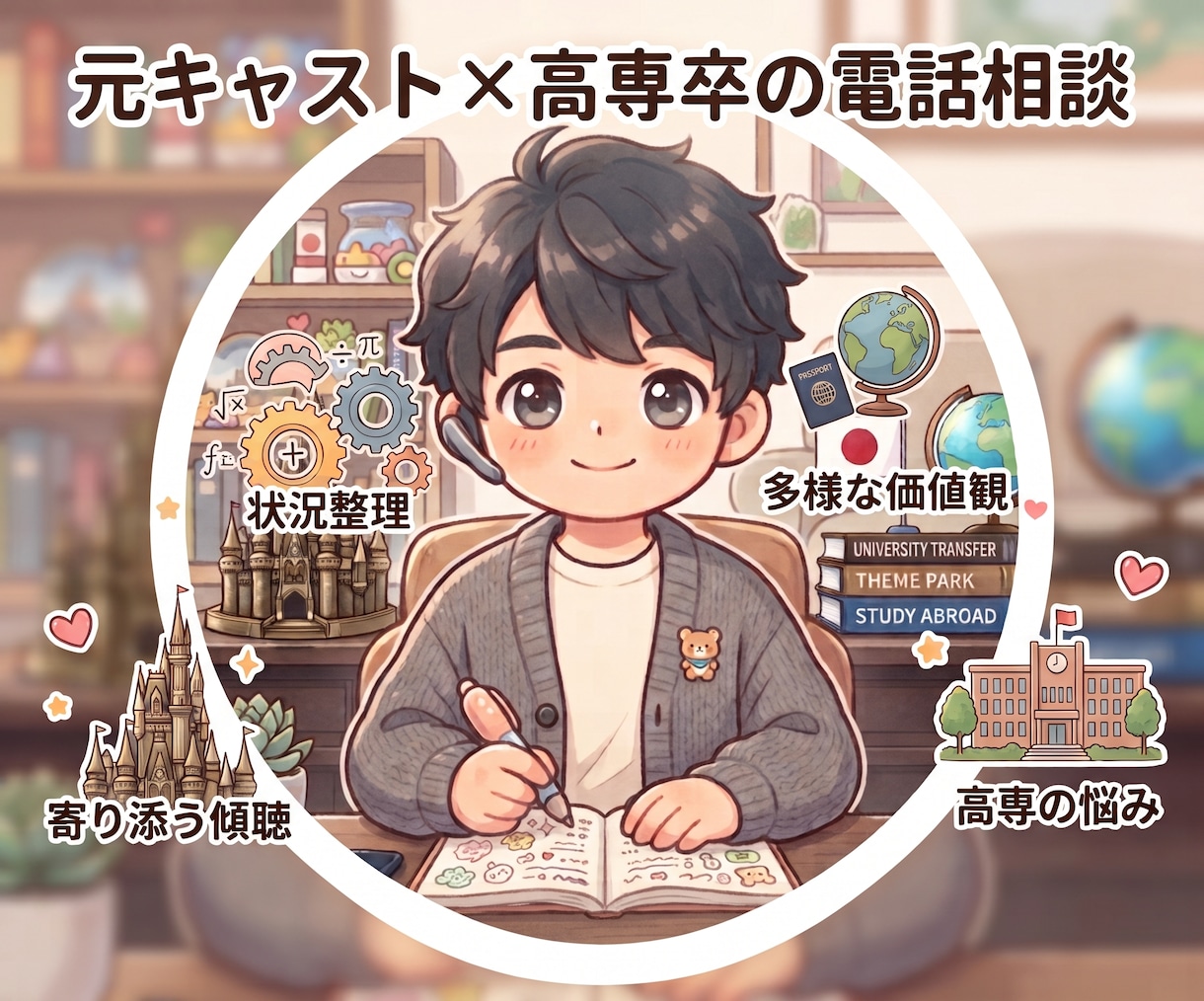 高専卒、元キャストの電話雑談！お話をお聞きします 高専とテーマパークで培ったホスピタリティで心を軽くします。 イメージ1