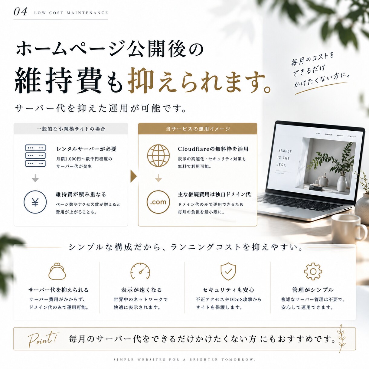 個人事業主・小規模事業者のホームページを制作します 必要な機能だけを揃えたホームページを、公開までまとめて対応 イメージ4