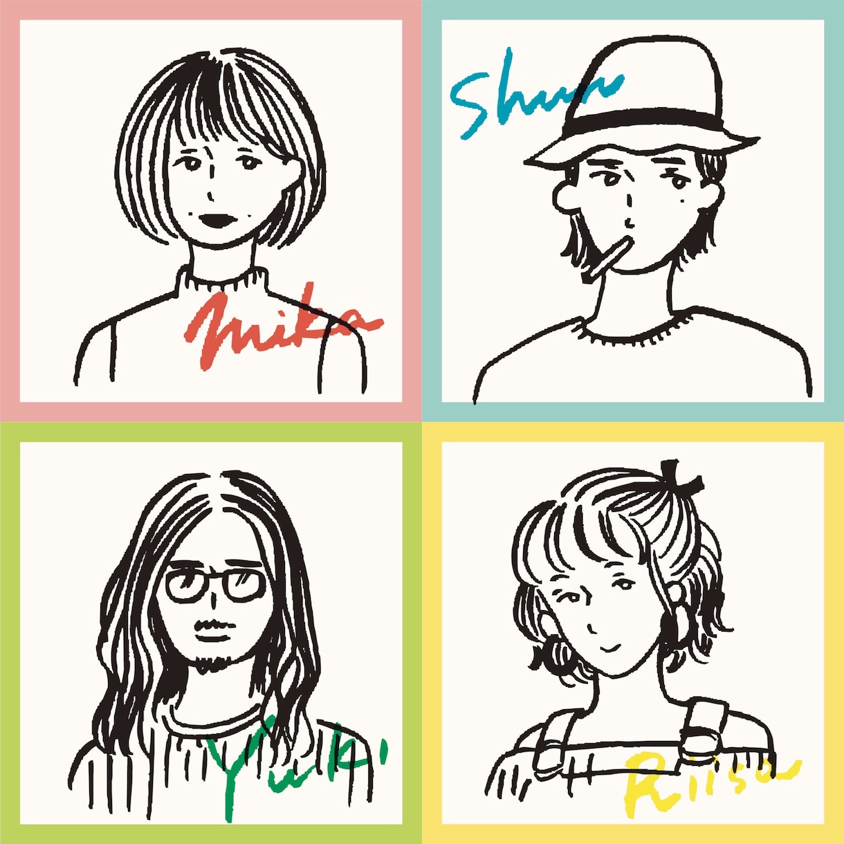 モノクロ線画のシンプルな似顔絵アイコンを描きます SNSアイコンを新しく変えたい方へ イメージ1
