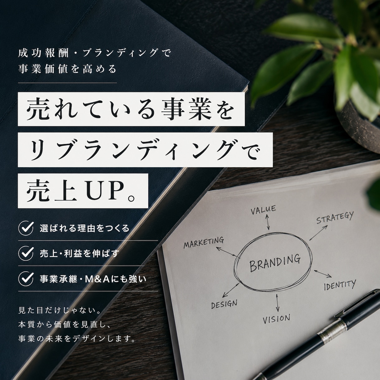 成功報酬・ブランディングで事業価値高めます 売れてる事業をリブランディングで売上UP イメージ1