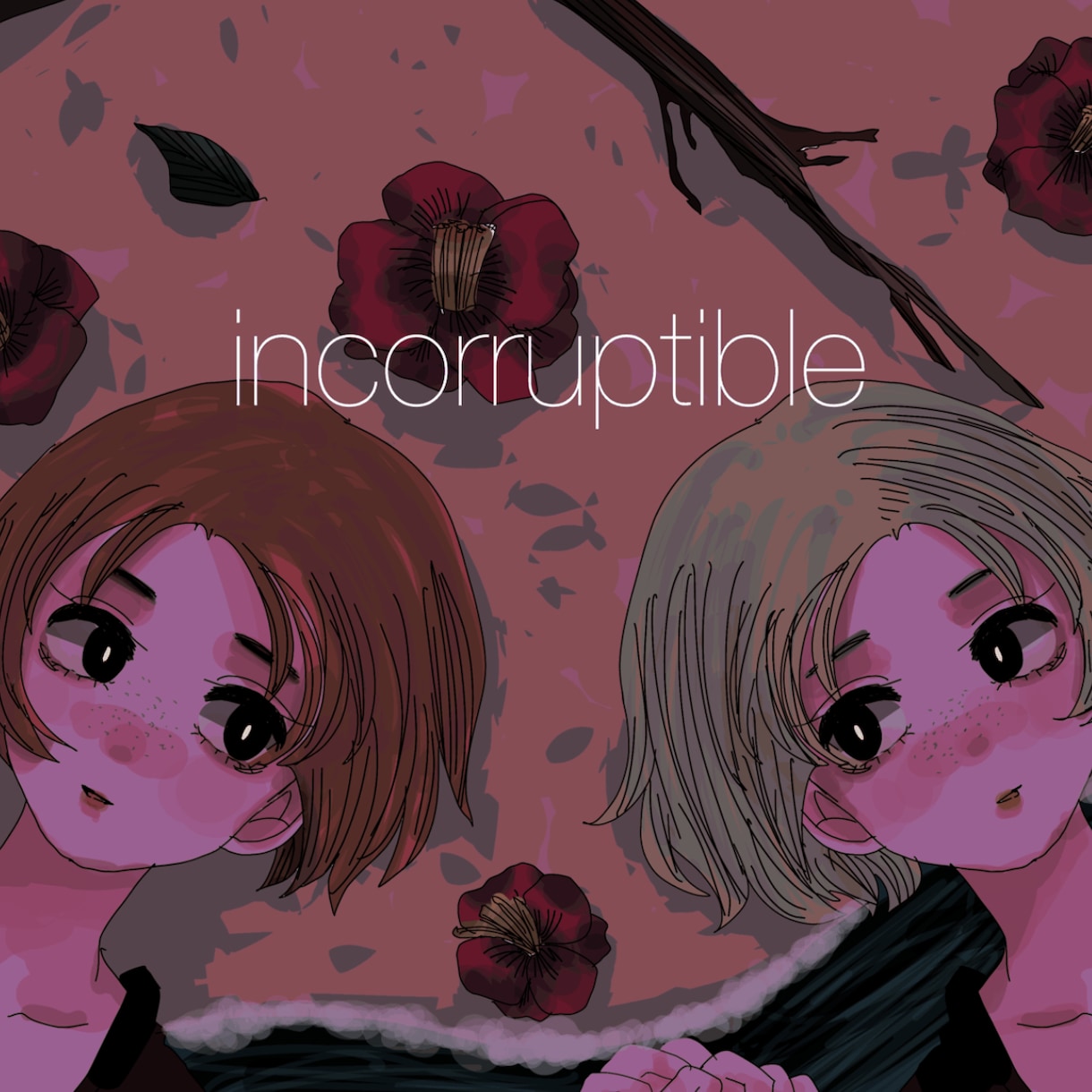 デザインチックなダークな花と女の子描きます 本の表紙や曲のサムネ、CDジャケットなどに！ イメージ8