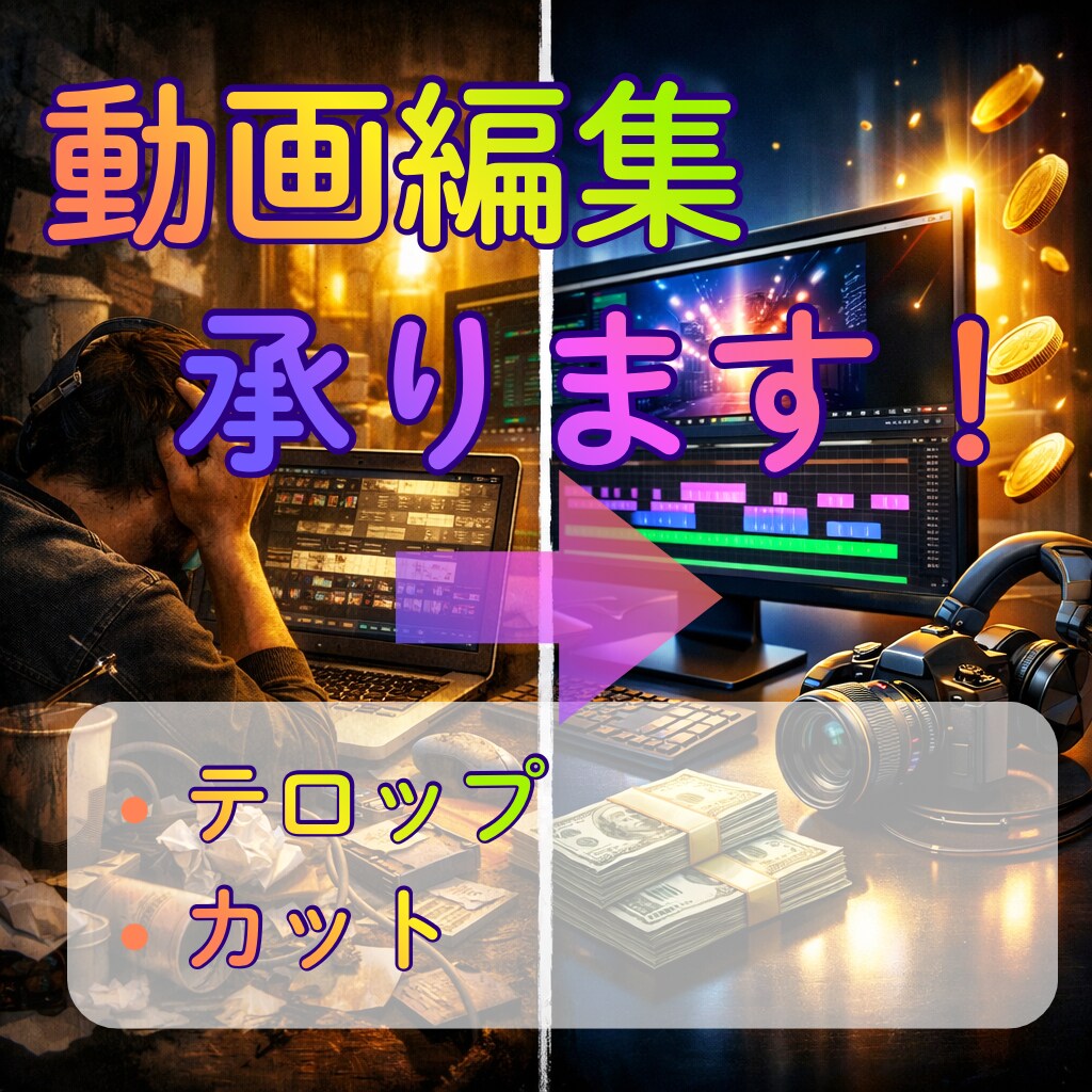 SNSの動画編集をします 動画素材を活かし、より良いものにします! イメージ1