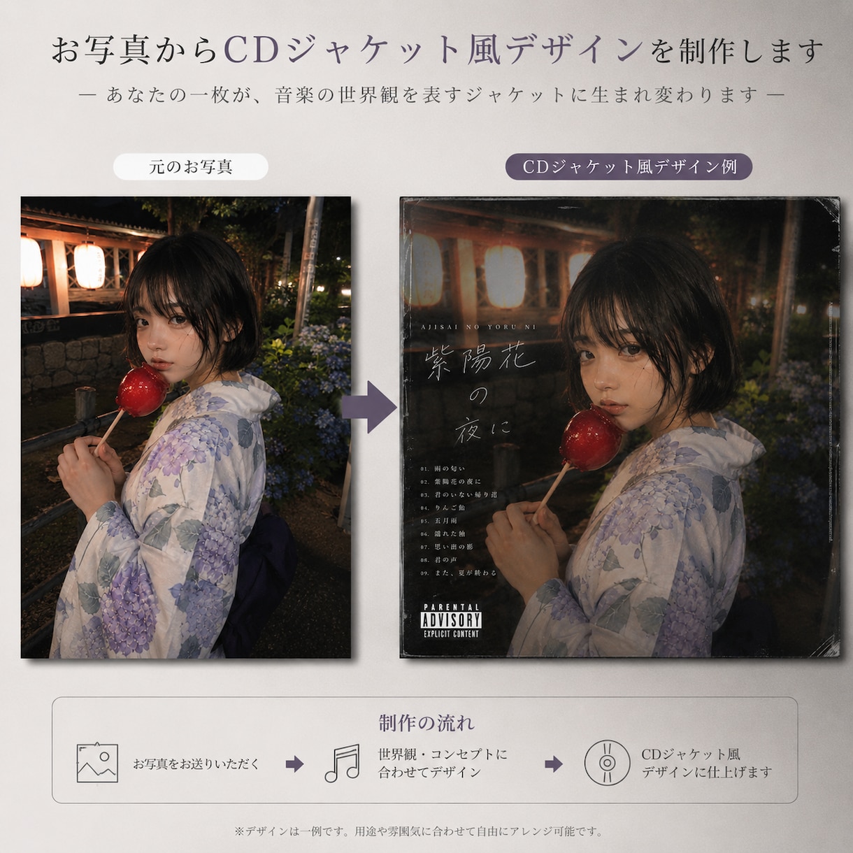 ミニCDジャケット一式制作します 写真1枚からCD作品風に仕上げます イメージ3