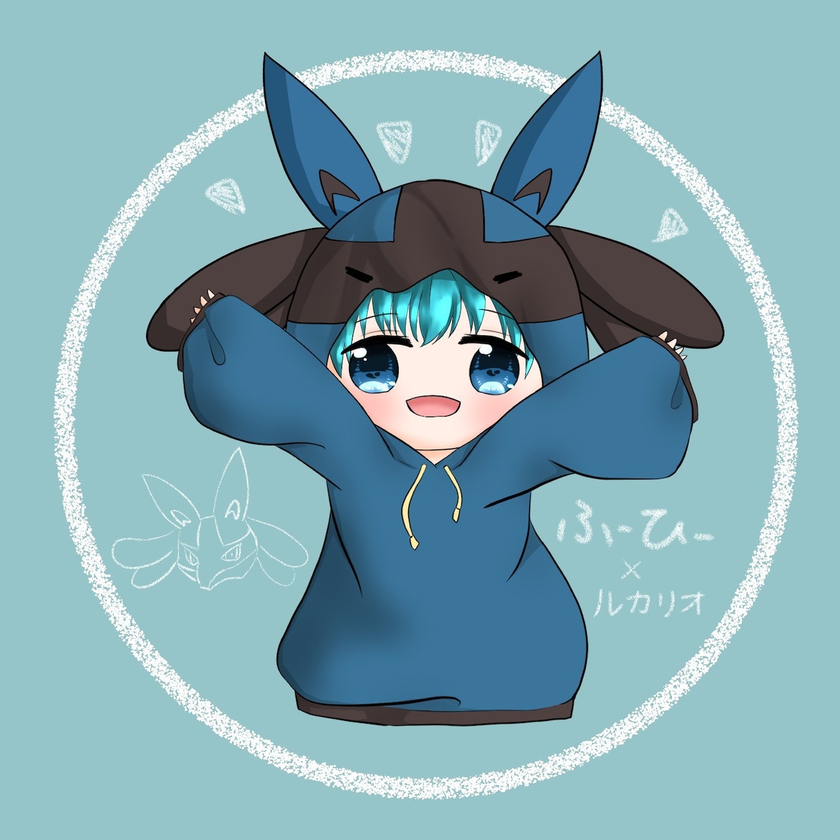 キャラクターパーカー着た子描きます キャラクターパーカーを着た女の子男の子描きます！ イメージ2