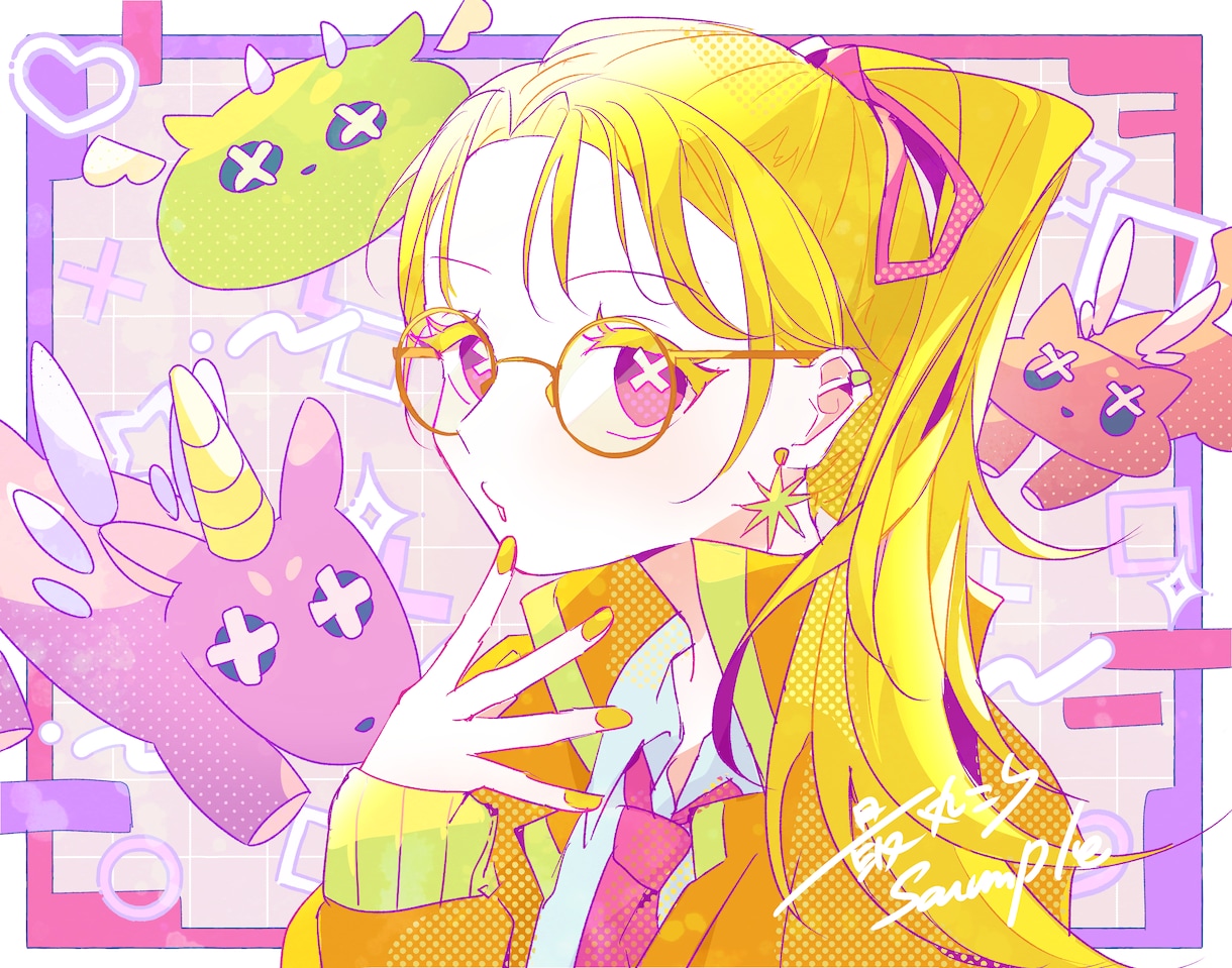 商用利用可☆納期早◎ポップで可愛いイラスト描きます SNS・動画用サムネ・ネットプリント等に◇幅広く対応します◇ イメージ1
