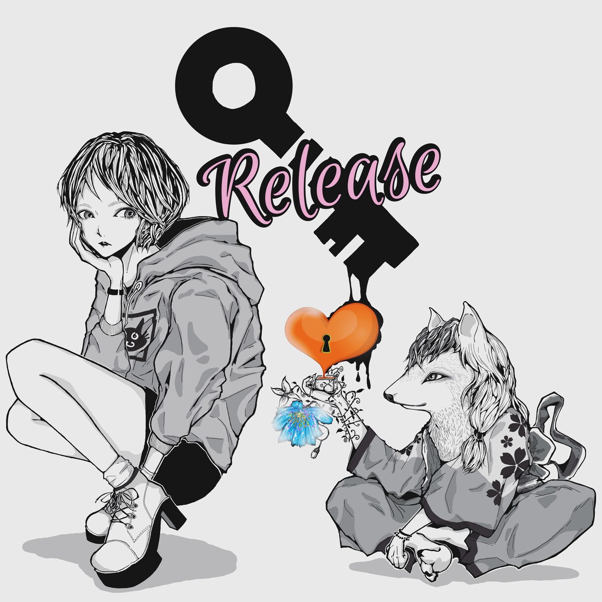 モノクロ・グレー系のイラストを提供します ☆おしゃれ感あるオリジナルなイラストを♫用途自由 イメージ2