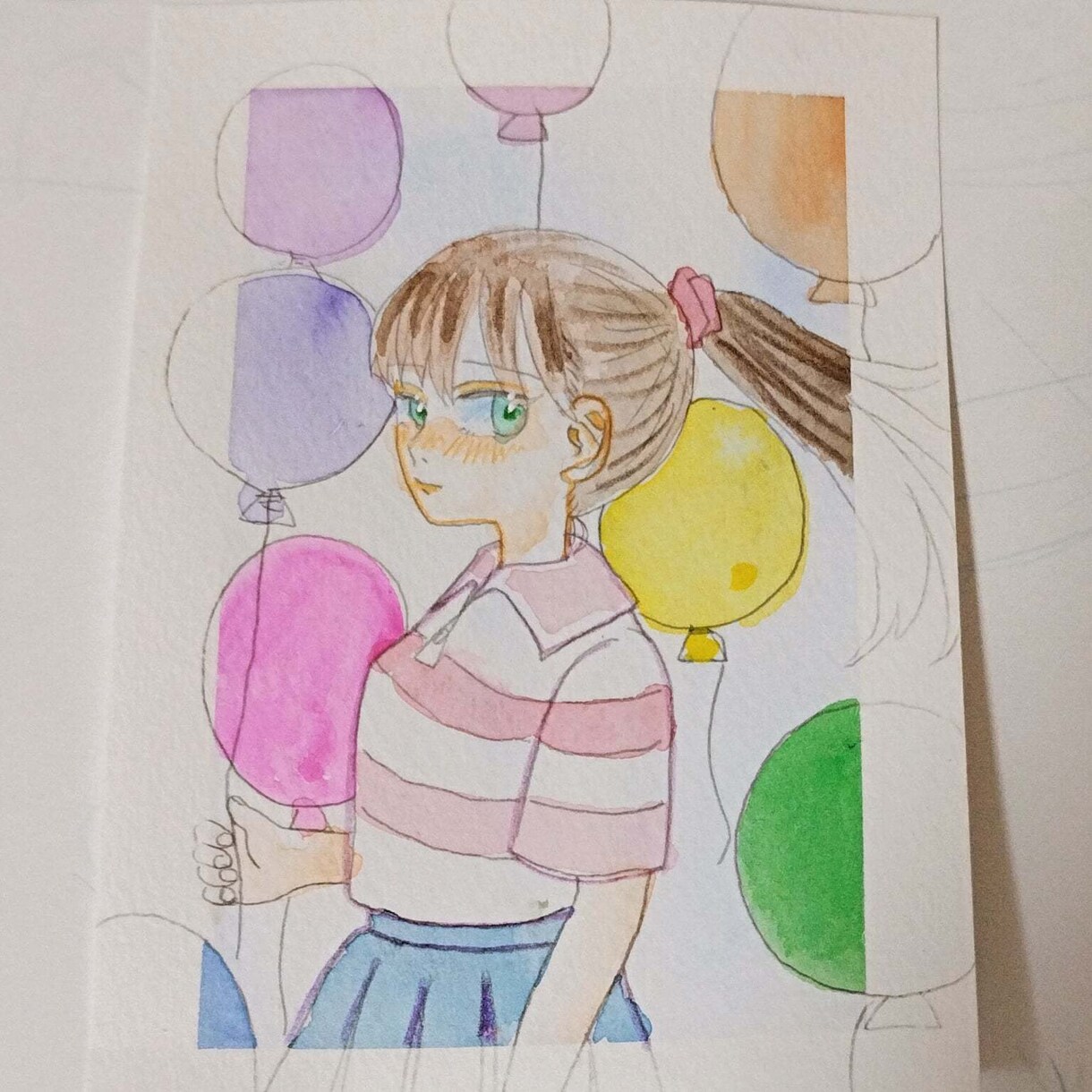 水彩で儚げなイラストを描きます 透明水彩を用いて綺麗なイラストを描きます イメージ2