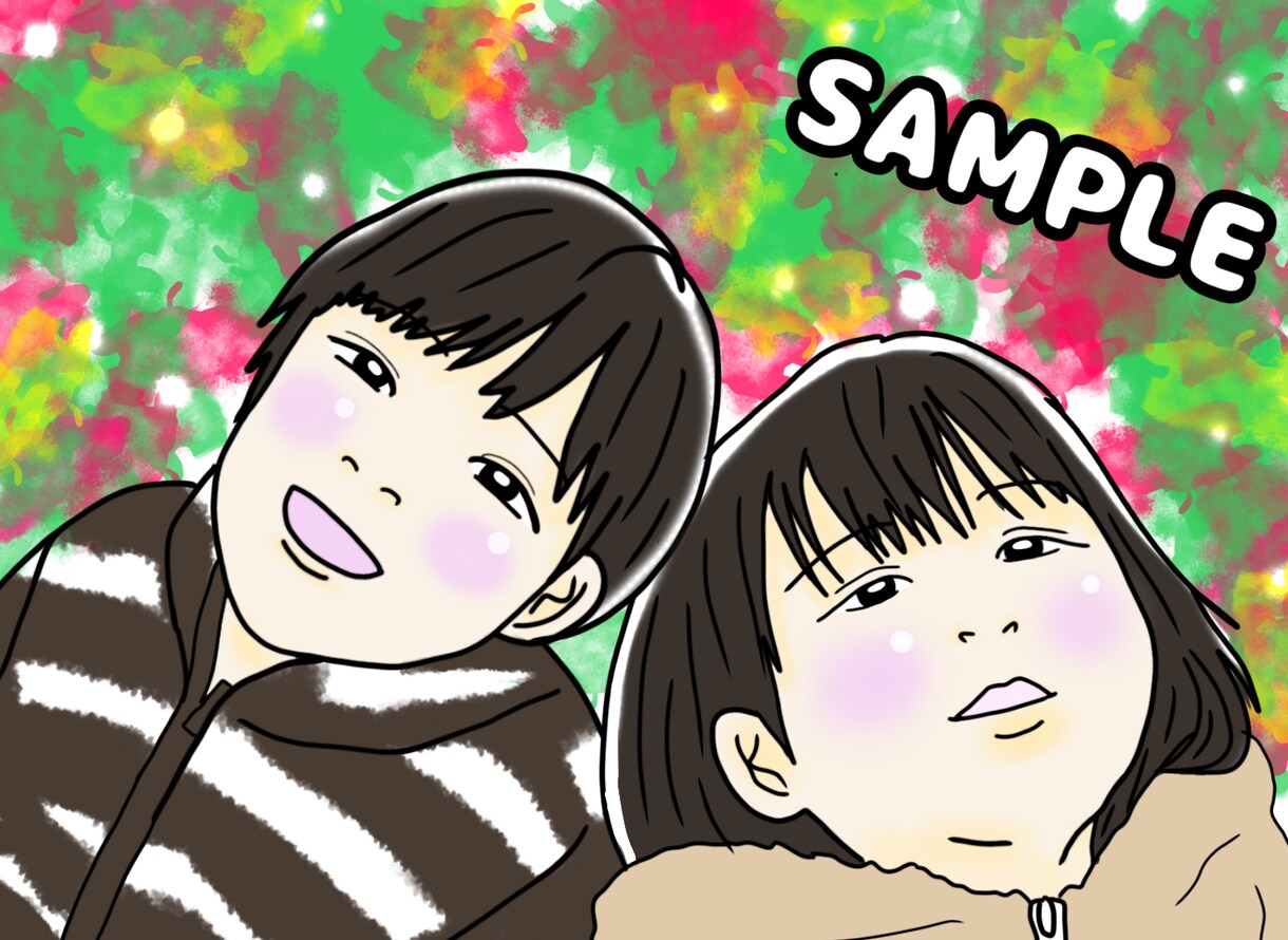 お子様の似顔絵を作成します キラキラでPOPな似顔絵、真心込めて作ります☆ イメージ9