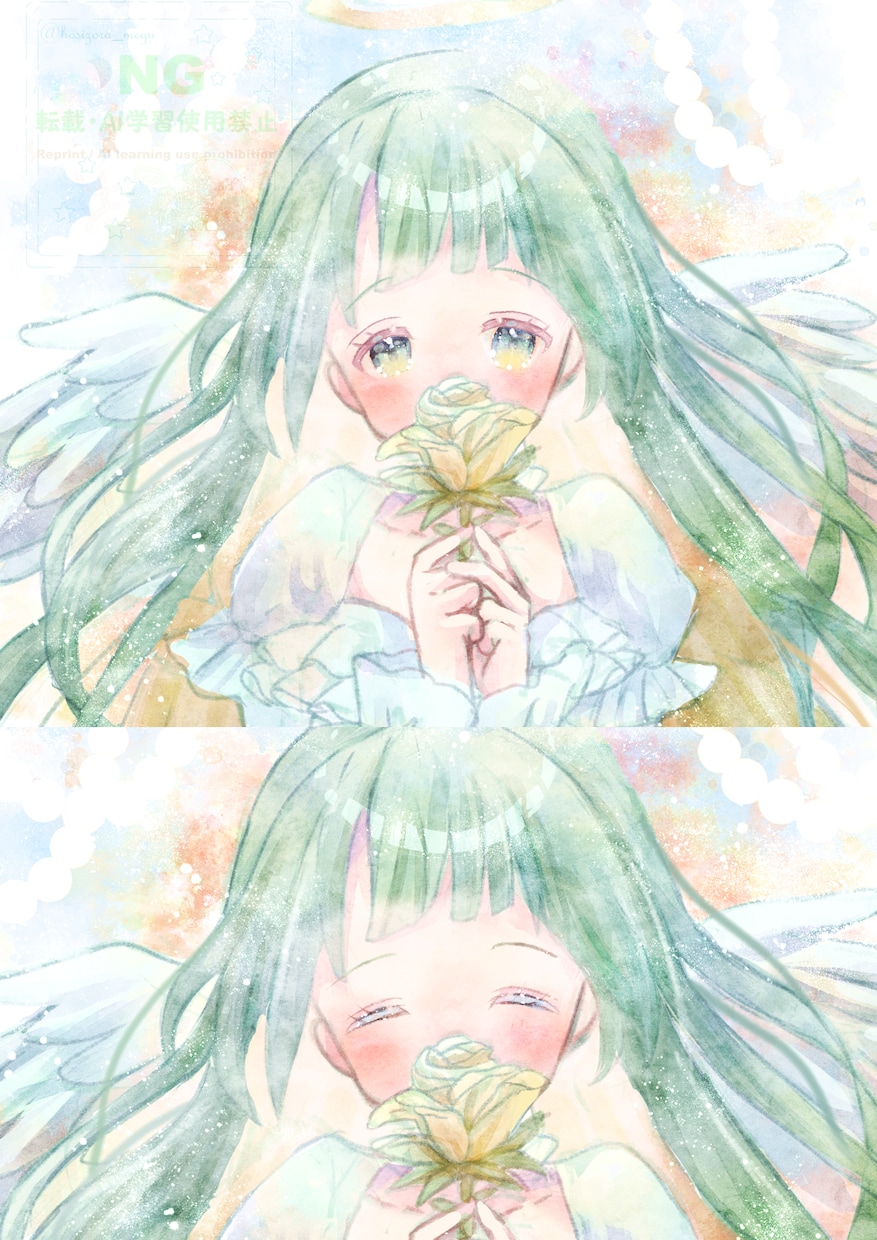 癒されるデジタル水彩画作成いたします 癒されるふんわりした可愛いの女の子描きます☆商用利用込み イメージ2