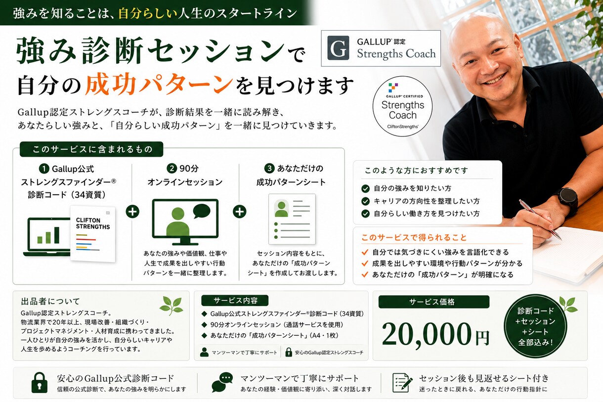 強み診断セッションで自分の成功パターンを見つけます 強みを知ることは、自分らしい人生のスタートライン イメージ1
