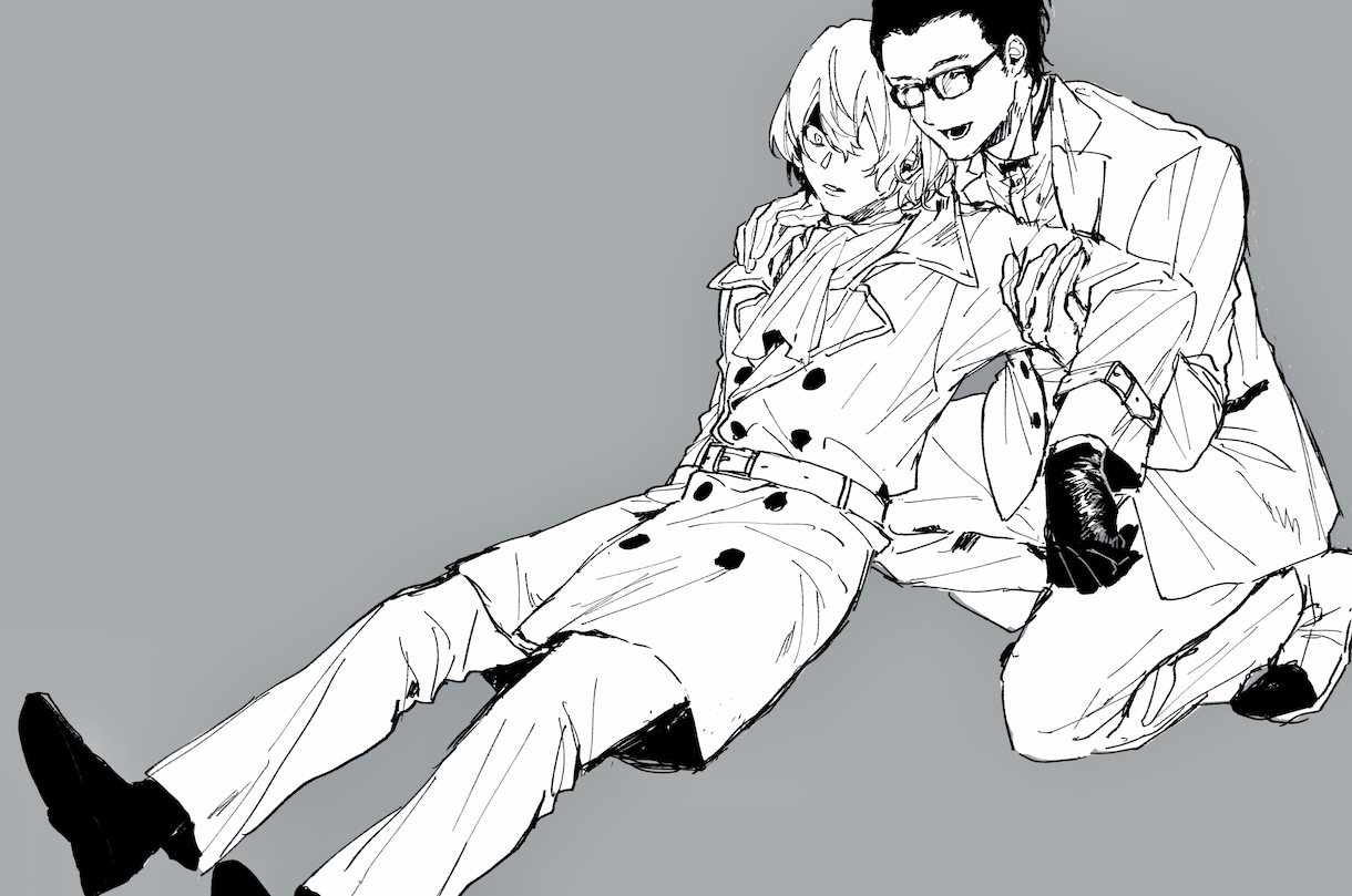 モノクロ限定、創作限定の一枚絵描きます 悲しい/クールな印象のモノクロイラストを描きます イメージ2