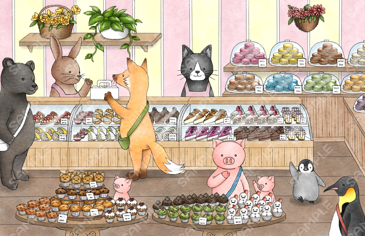 商用利用可かわいい絵本風動物のイラスト描きます 様々な媒体でかわいいイラストを提供します イメージ5
