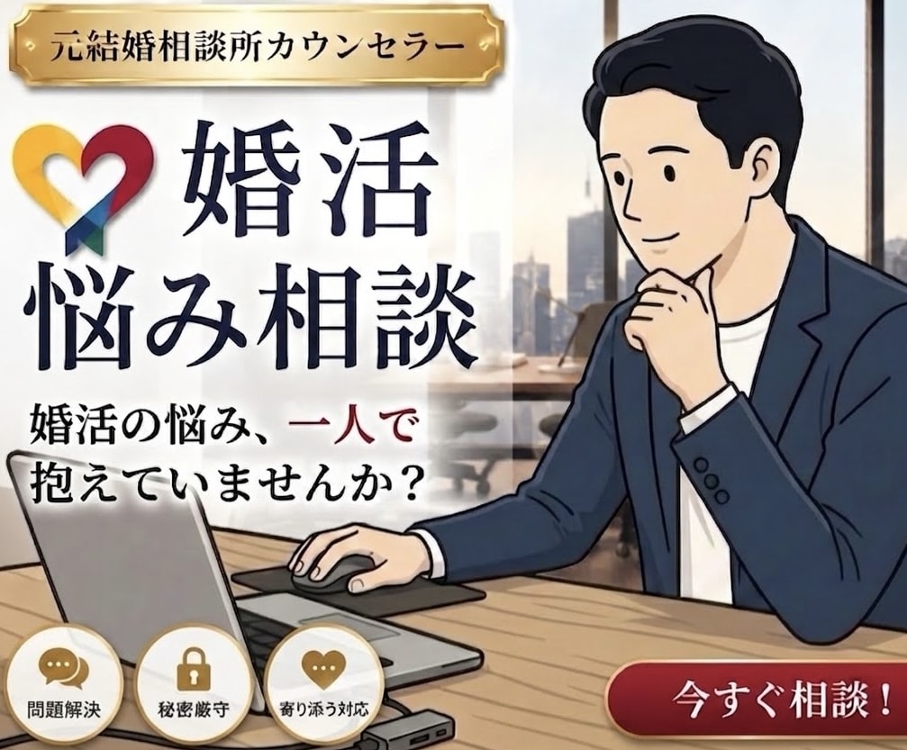 元結婚相談所カウンセラーが婚活の迷いを解決します 結婚相手選びを失敗しない為の、具体的な方法をアドバイスします イメージ1