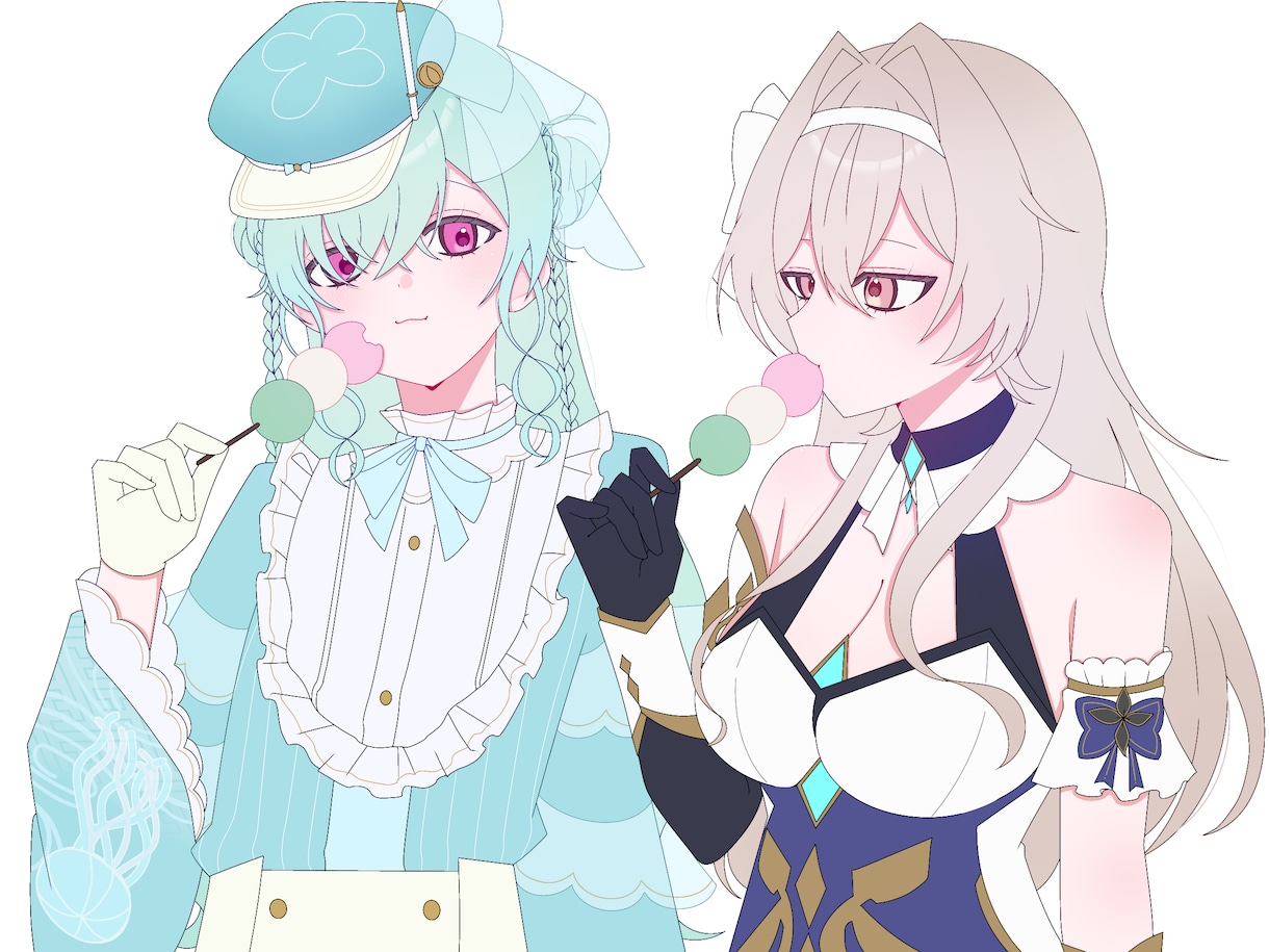 即日納品可能！シンプル可愛いイラストお描きします アイコンサイズから腰上まで対応 イメージ1
