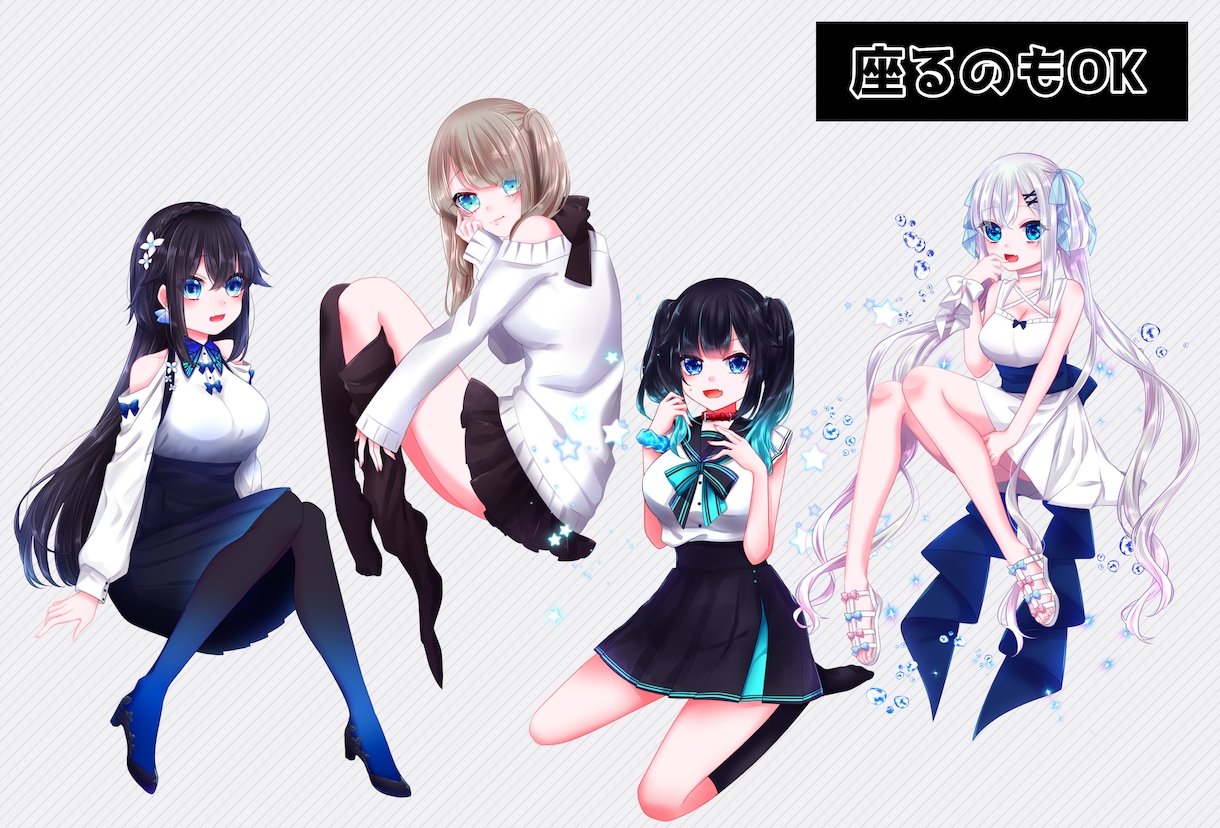 女性キャラクターの立ち絵を描きます 動画やゲーム、TRPG等に使用する立ち絵 イメージ4