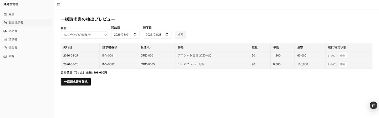 受注〜領収書まで一気通貫で構築します BtoB受発注の決定版。進捗管理もパーフェクトです イメージ3
