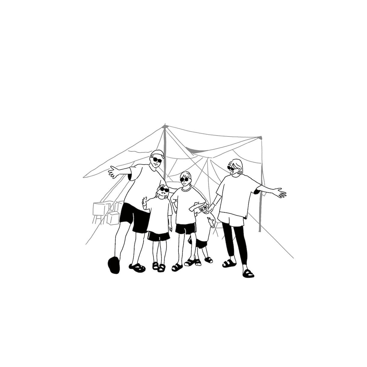 シンプルな線画のイラストおかきします SNS、アイコン、ウェルカムボードにオススメです イメージ4