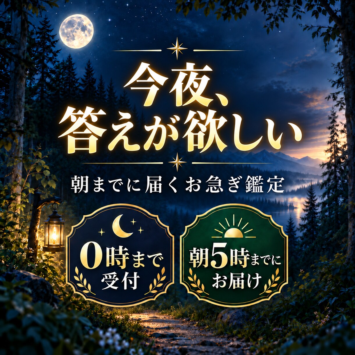 朝までに届くお急ぎ鑑定｜今夜の悩みを読みます 眠れない夜に、北の森から答えを届けます イメージ1