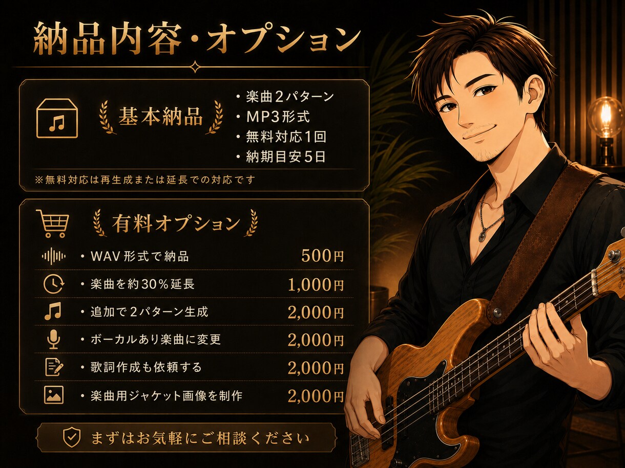 AIでオリジナル曲を制作します 動画・SNS・店舗用に短納期で対応 イメージ4