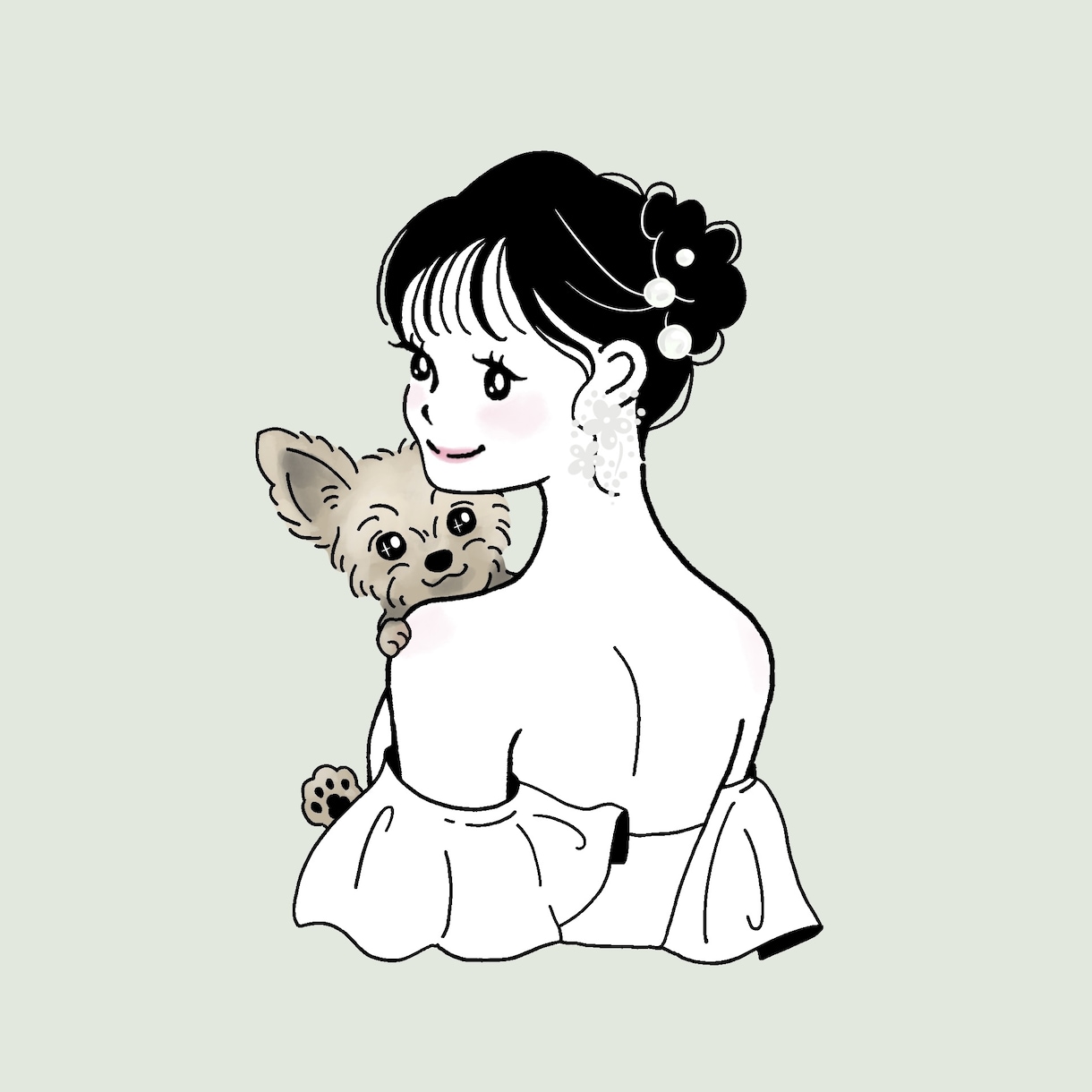 商用可｜大人可愛い後ろ姿のアイコン描きます 髪型・服装カスタマイズOK！ペットやお花と一緒に自分らしさを イメージ1