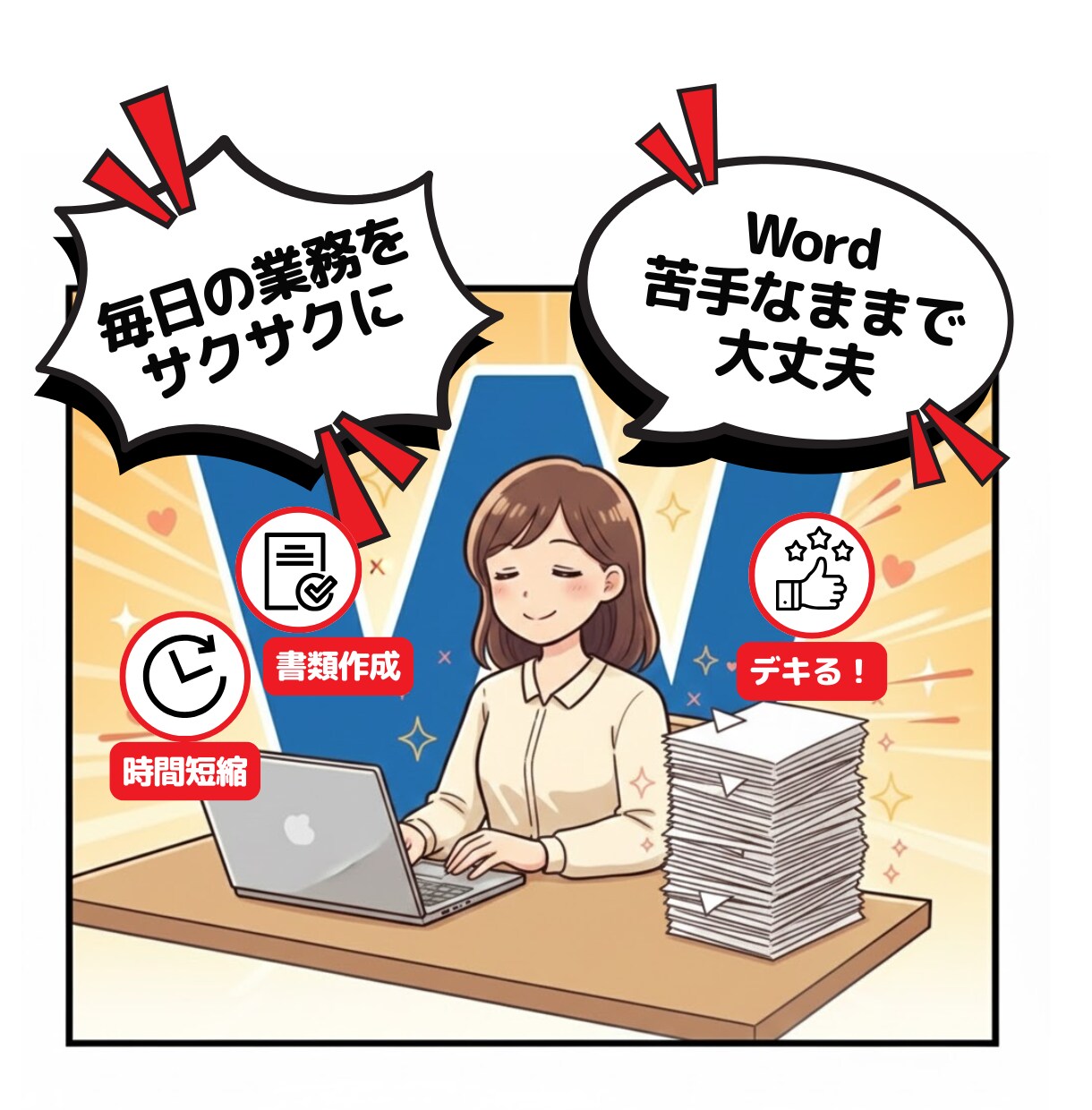 Wordを毎日の業務に使えるようになる講座します 趣味に仕事に！無理なくWord イメージ2