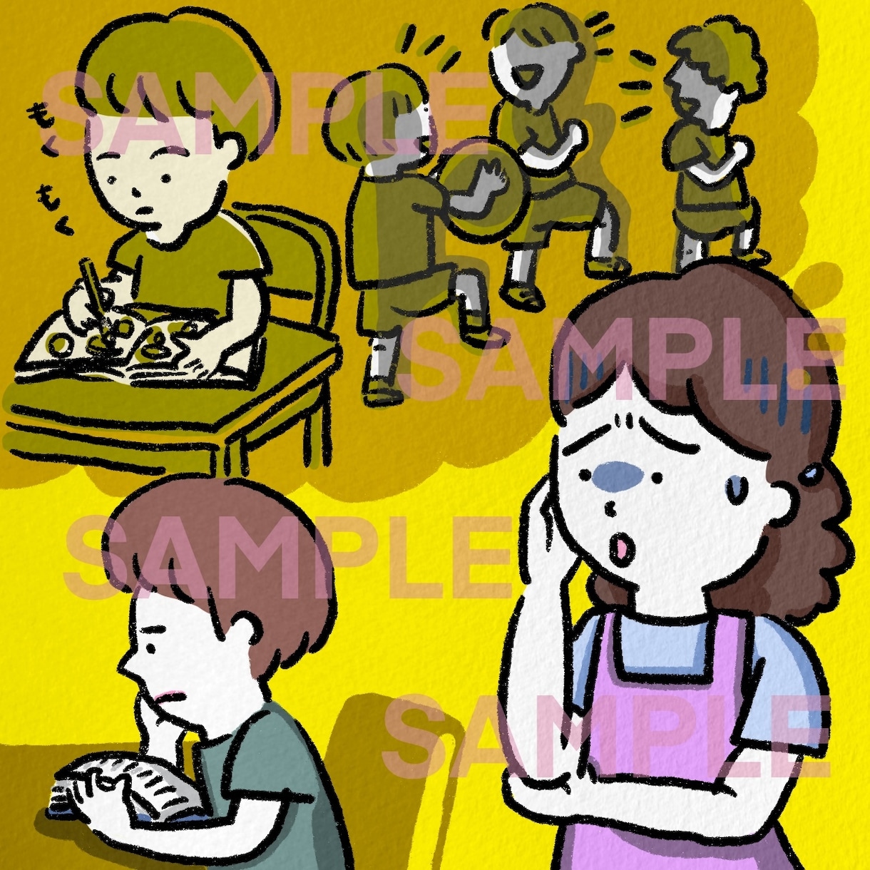 商用利用◎ほっこり可愛いイラスト＊セットで描きます プロイラストレーターが分かりやすく気の利いたイラストをご提案 イメージ3
