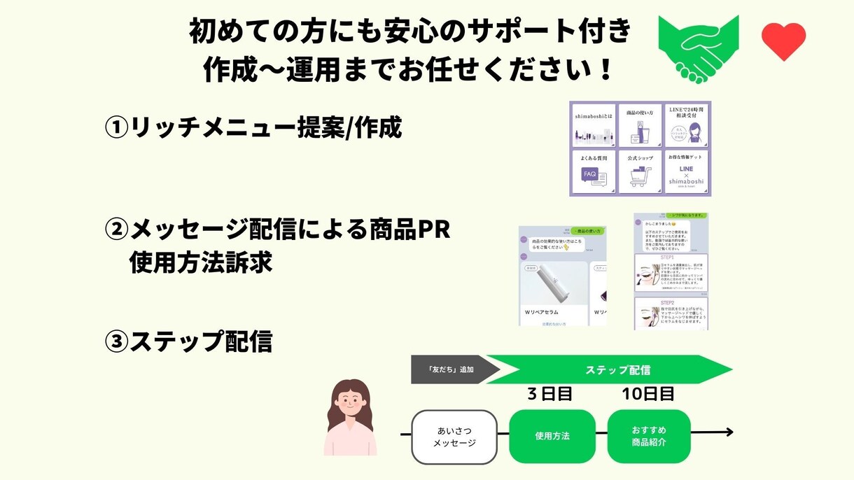LINE運用代行！新規〜リピート施策の設計をします リピート通販ご担当社様必見・CRM構築いたします イメージ3