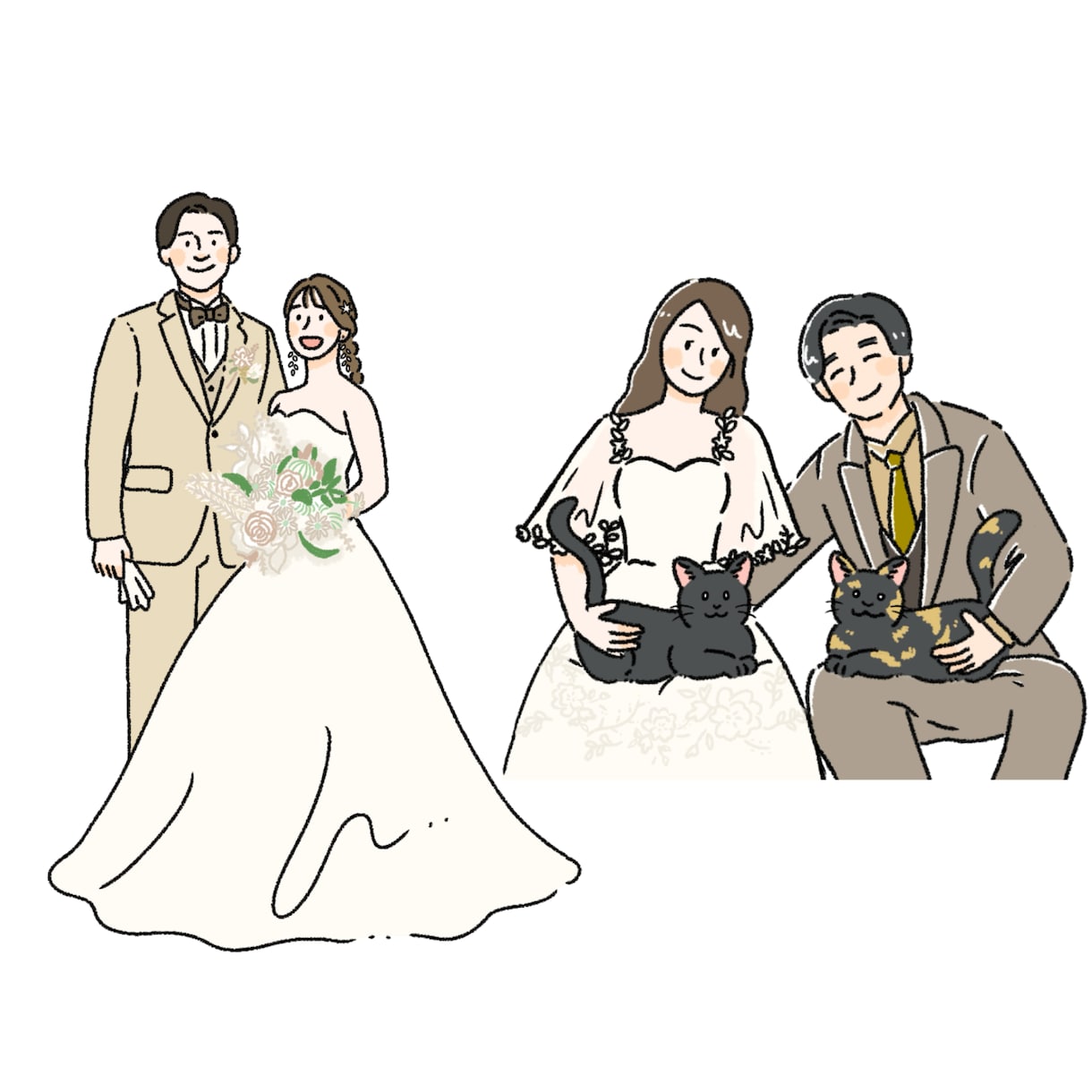 ウェディングにぴったり！シンプルなイラスト描きます 追加料金なし◎ウェルカムボードや思い出に♪ イメージ5