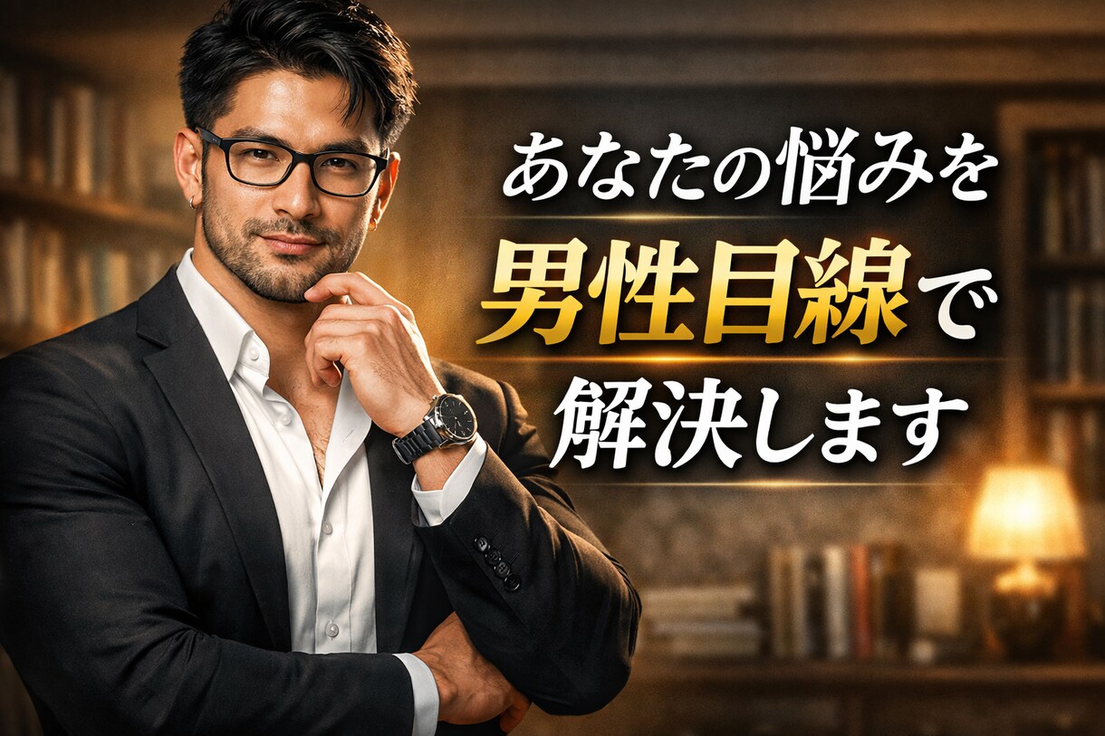誰にも言えない悩みを男目線で本音でアドバイスします 男性心理でやさしく本音でアドバイスいたします。 イメージ1