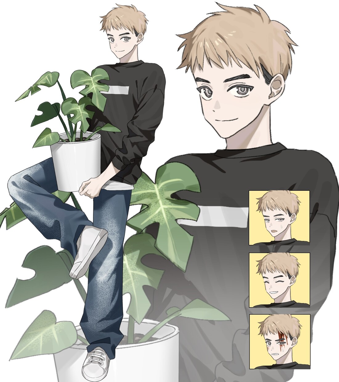 癒し系青年のキャラクターイラスト販売します 動画立ち絵やTRPGイラスト、商用利用などご自由に使えます イメージ1