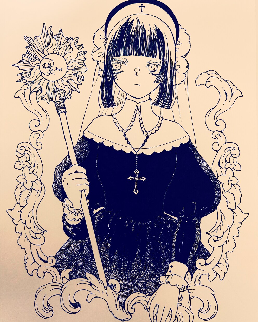 モノクロで創作ロリィタファッションの少女を描きます どこか陰鬱だけど、かわいい世界を。 イメージ2