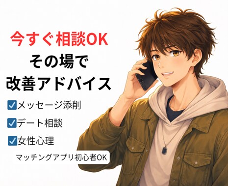 マッチングアプリ 会えない原因を相談できます 返信が来ない・デートに繋がらない原因を特定し解決します イメージ2