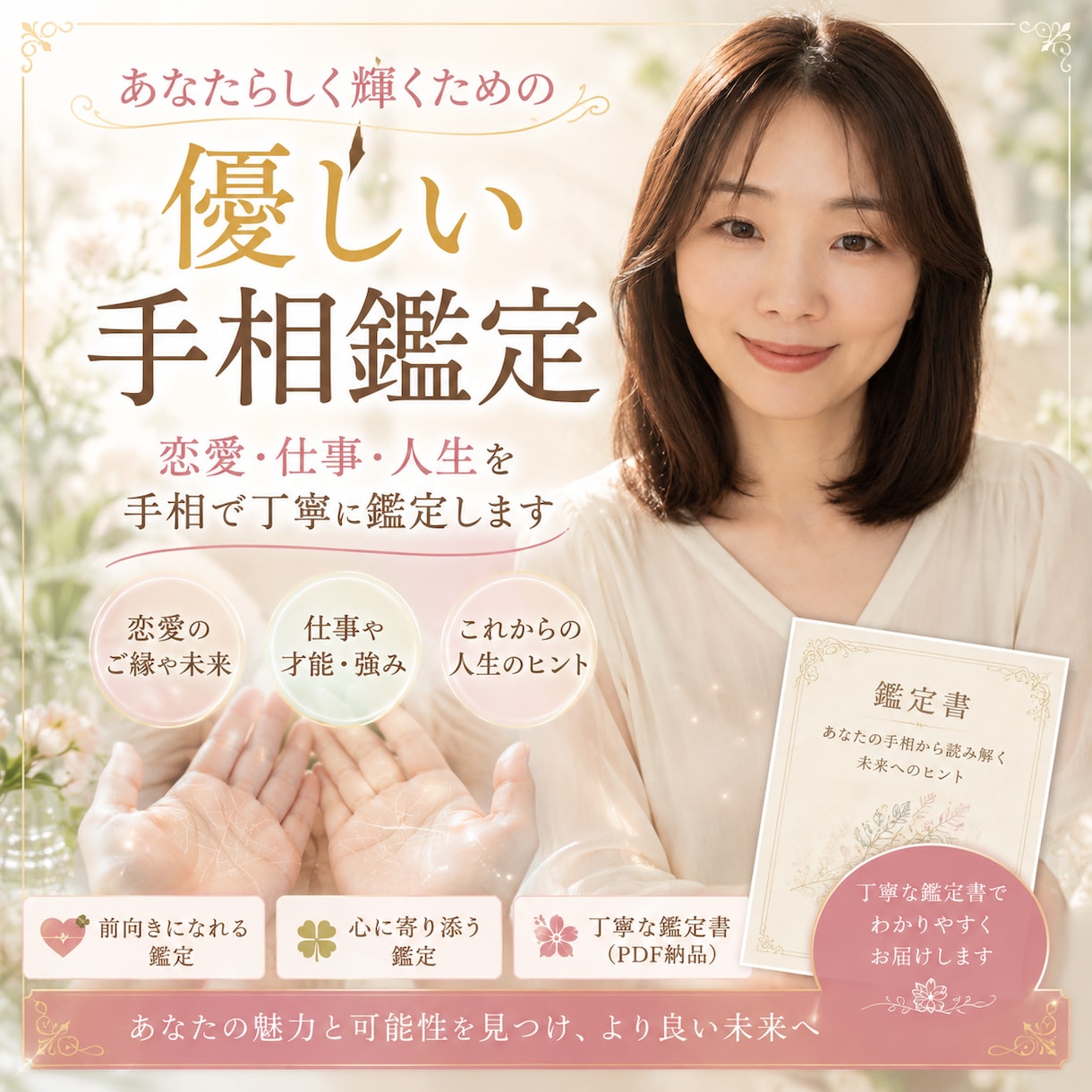 恋愛・仕事・人生を手相で丁寧に鑑定します 強みも悩みもまるごと鑑定/あなたに必要なメッセージを手相から イメージ1