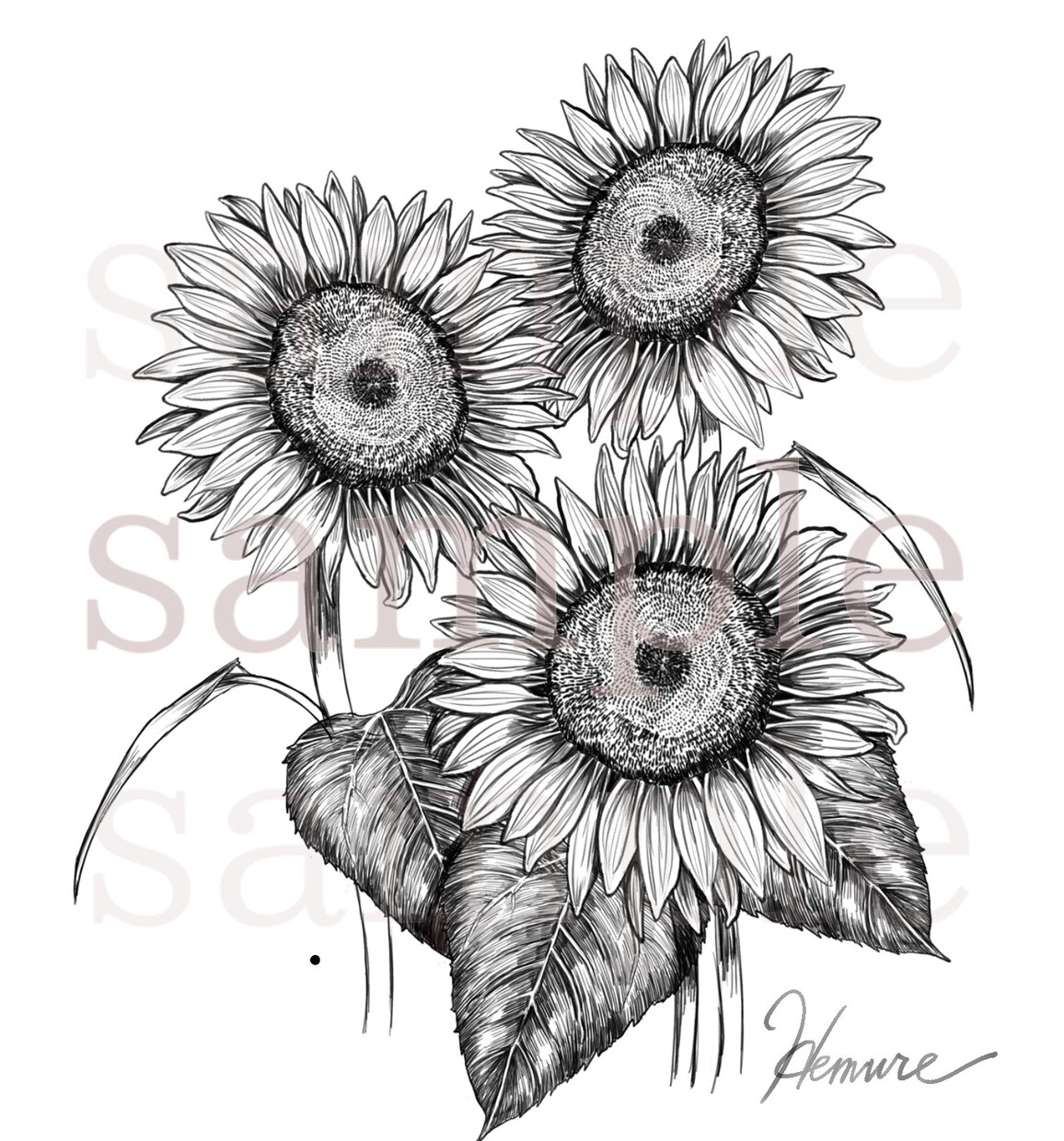 ペン画風の植物お描きします ペン画風のモノクロ版、カラー版イラストお描きします。 イメージ2