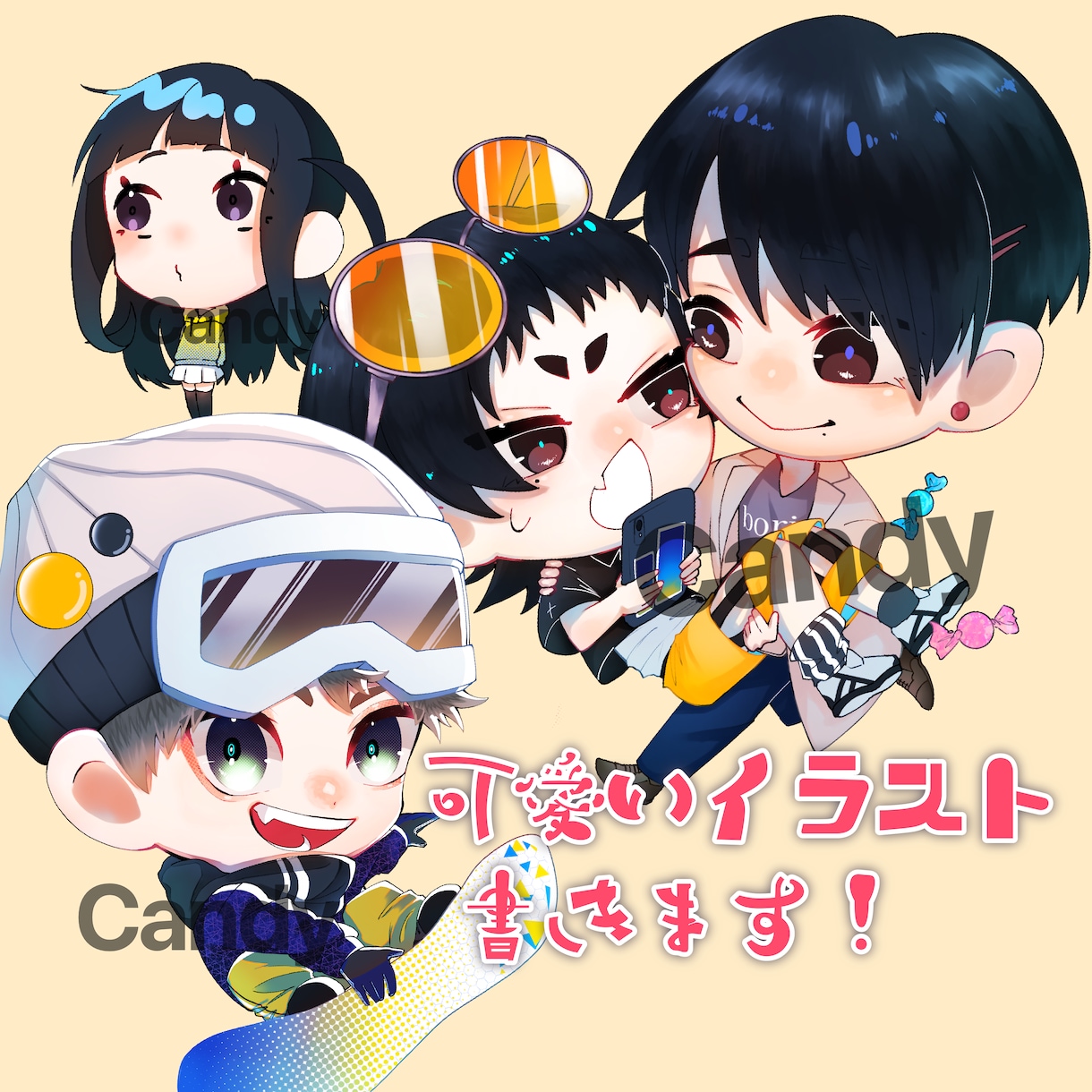 可愛いちびキャライラストオーダー書きます 可愛くてディフォルイラスト描きます。グッズ化にも使えます。 イメージ1