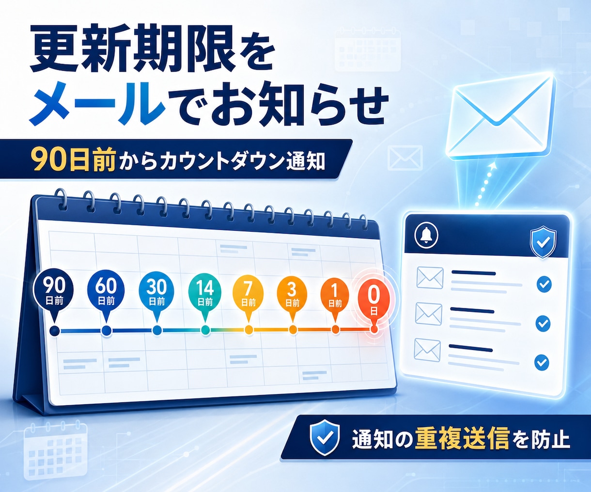 賃貸契約の更新期限を自動管理します 更新期限を見える化し、担当者へメール通知 イメージ2