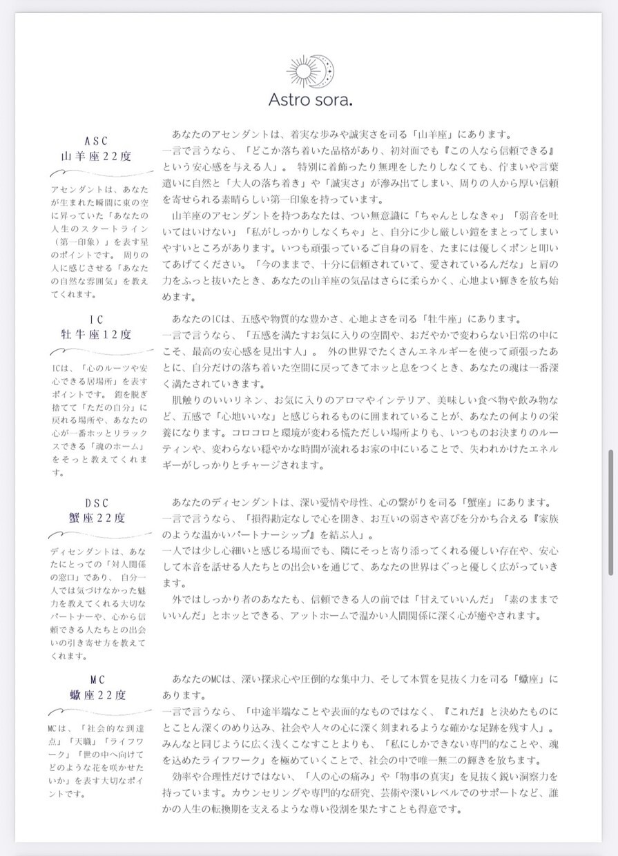 あなたの才能と進むべき道、ホロスコープ鑑定します 一人ひとりにじっくり、心を込めて読み解きます〇 イメージ4