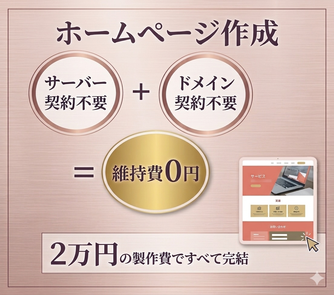 インスタ集客に特化『名刺代わり』のHP制作します 維持費０円を実現します！とにかくコストを抑えたい人におすすめ イメージ1