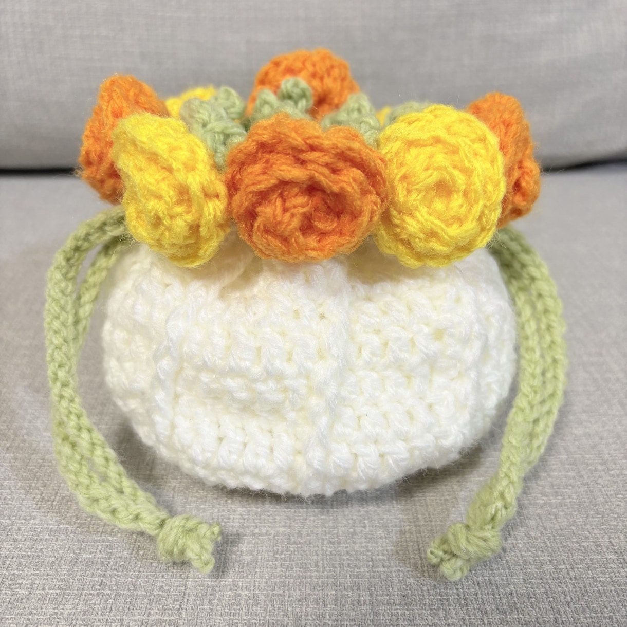 好きな色のお花で、あなただけの巾着を作ります 世界にひとつだけ、あなただけのミニ花束 イメージ2