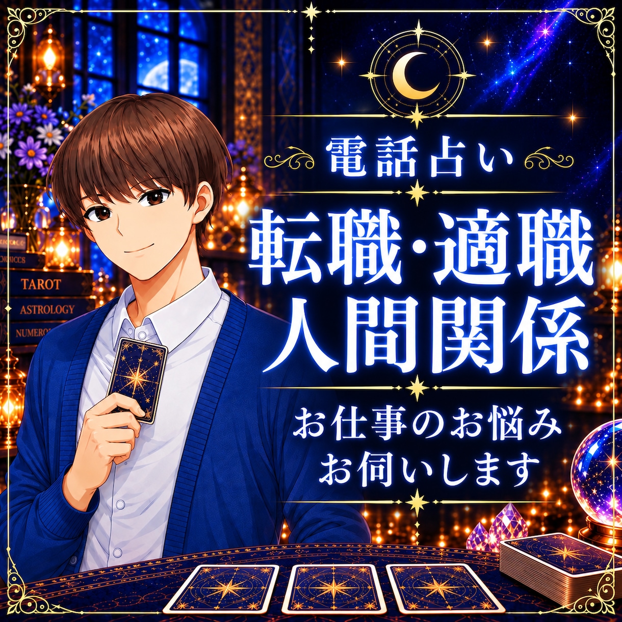 電話占い☆ 転職・適職・仕事の悩みを鑑定します 職場の悩み、転職の迷いなどを霊感タロットや運気で丁寧に視ます イメージ1