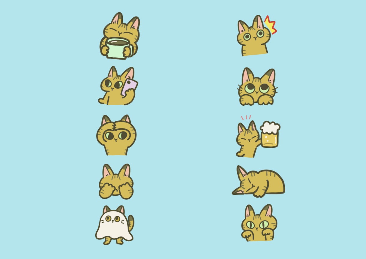シンプルかわいい猫のLINEスタンプ作成します 愛猫の個性を大切に、毎日使いたくなるオリジナルスタンプ イメージ3