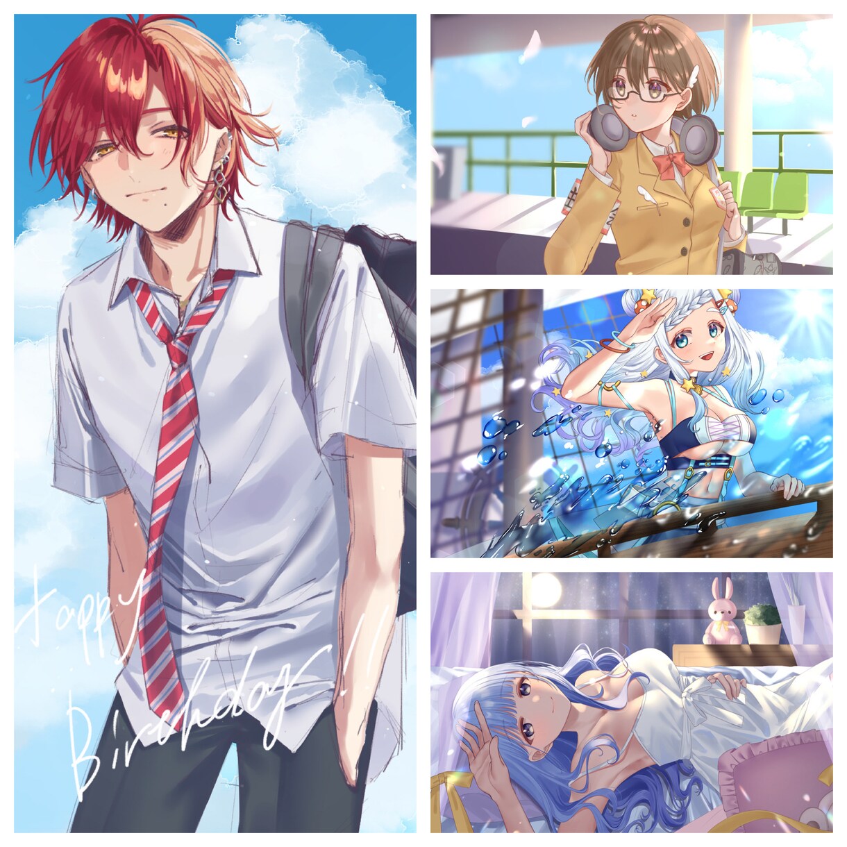 可愛い女の子のキャラクター！1枚絵お描きします 配信用サムネイル、歌ってみた動画イラスト等1枚絵お描きします イメージ4