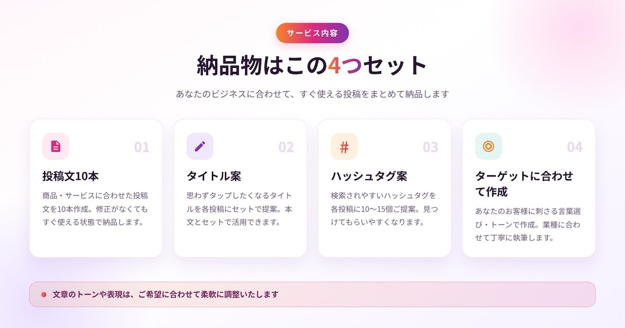 Instagram投稿文を10本作成します 面倒なInstagram投稿文を丸ごとお任せ！ イメージ2