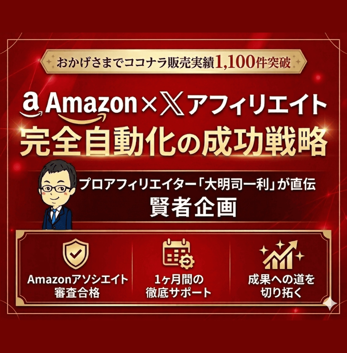 Amazon×Xアフィリエイト完全自動化を教えます 1ヶ月間サポート!Amazonアソシエイト審査合格&収益化 イメージ1
