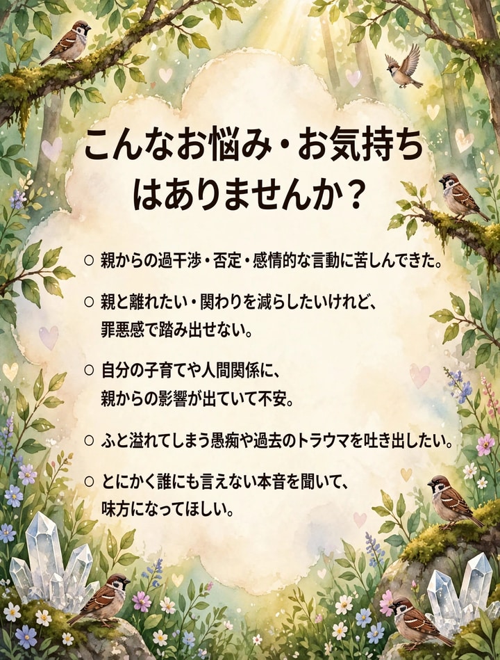 毒親・親子関係の話お聞きします ✩★​毒親育ちの私だから分かる！親子関係の悩み聞きます★✩ イメージ3