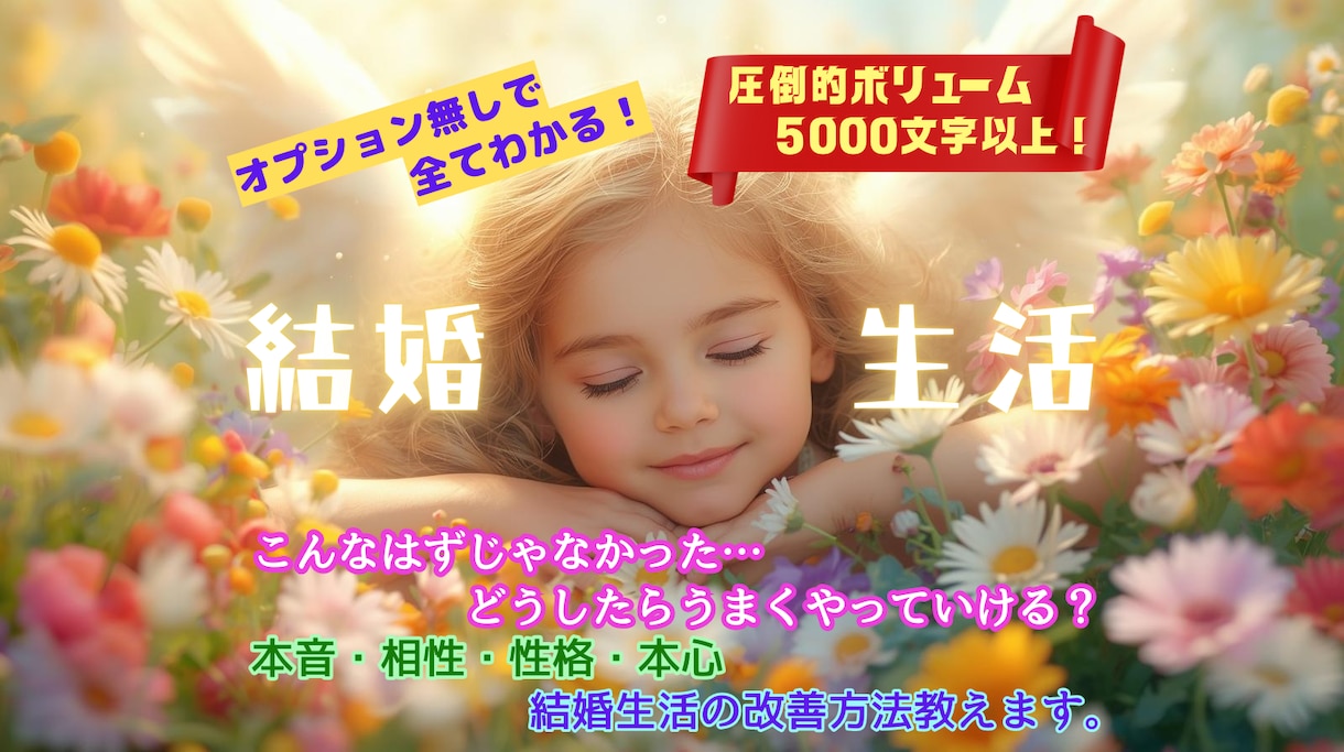 オプションいらず✨結婚生活での悩み全てを占います 本音・本心・相性・性格・未来・アドバイスをまるっと鑑定✨ イメージ1