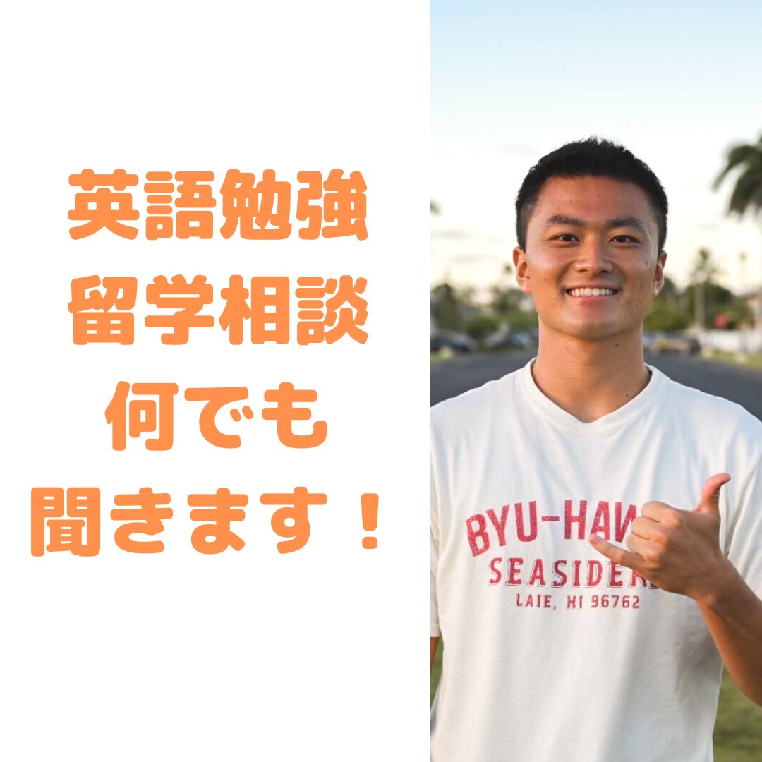 留学に必要な事すべて伝えます 英語圏留学に必要な準備、英語勉強方教えます！ イメージ1